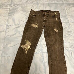 Urban Outfitters BDG Distressed Ripped Black Skinny Jeans – Size 27